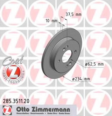 ZIMMERMANN - 285.3511.20 - Тормозной диск (Тормозная система)