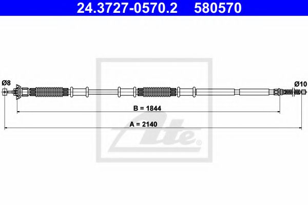 ATE - 24.3727-0570.2 - Трос, стояночная тормозная система (Тормозная система)