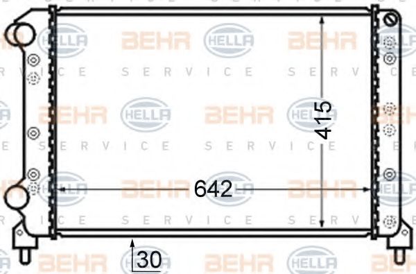 BEHR HELLA SERVICE - 8MK 376 724-791 - Радиатор, охлаждение двигателя (Охлаждение)