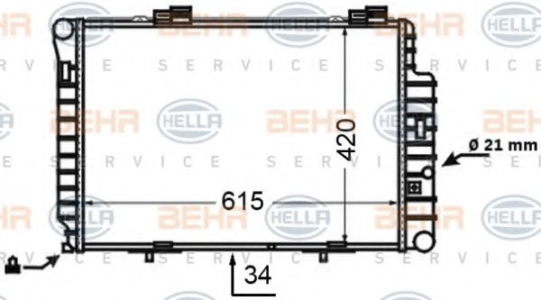 BEHR HELLA SERVICE - 8MK 376 769-721 - Радиатор, охлаждение двигателя (Охлаждение)