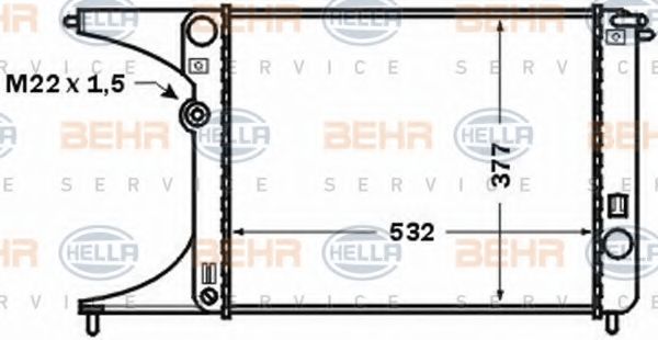 BEHR HELLA SERVICE - 8MK 376 771-251 - Радиатор, охлаждение двигателя (Охлаждение)