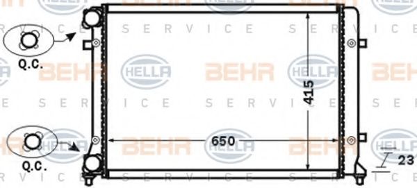 BEHR HELLA SERVICE - 8MK 376 774-011 - Радиатор, охлаждение двигателя (Охлаждение)