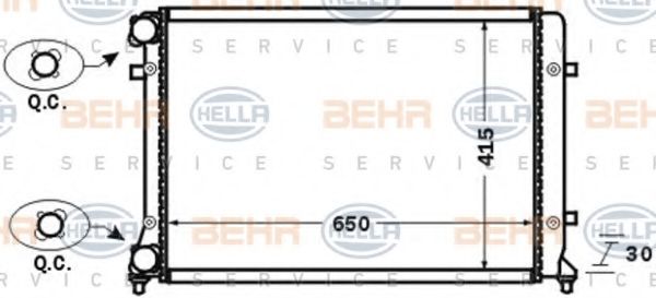 BEHR HELLA SERVICE - 8MK 376 774-021 - Радиатор, охлаждение двигателя (Охлаждение)