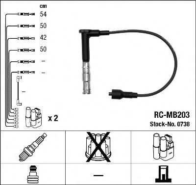 NGK - 0738 - Комплект проводов зажигания (Система зажигания)