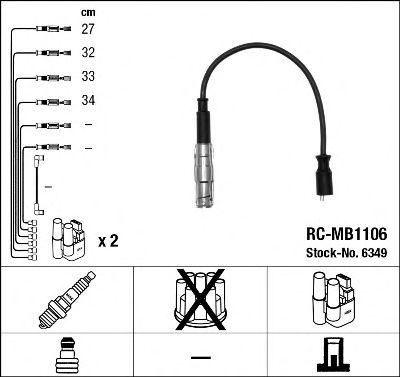 NGK - 6349 - Комплект проводов зажигания (Система зажигания)