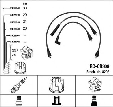 NGK - 8292 - Комплект проводов зажигания (Система зажигания)