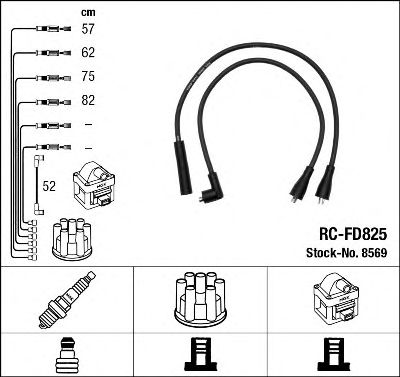 NGK - 8569 - Комплект проводов зажигания (Система зажигания)