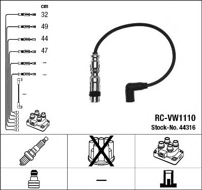 NGK - 44316 - Комплект проводов зажигания (Система зажигания)