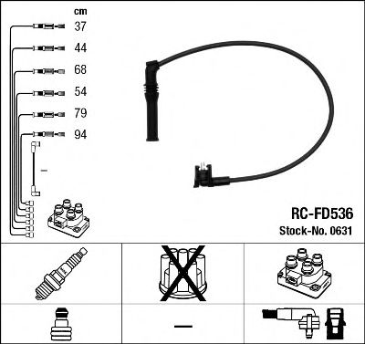 NGK - 0631 - Комплект проводов зажигания (Система зажигания)