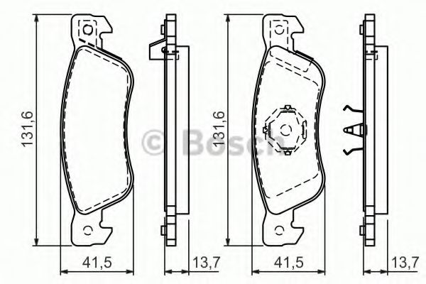 BOSCH - 0 986 424 262 - Комплект тормозных колодок, дисковый тормоз (Тормозная система)