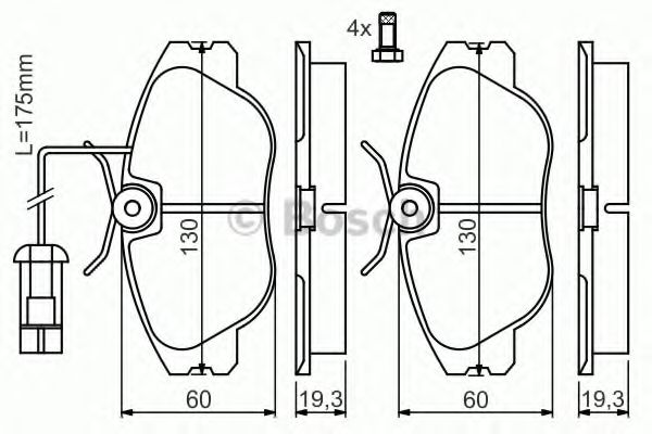 BOSCH - 0 986 424 374 - Комплект тормозных колодок, дисковый тормоз (Тормозная система)