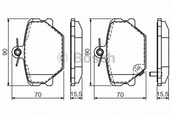 BOSCH - 0 986 424 471 - Комплект тормозных колодок, дисковый тормоз (Тормозная система)