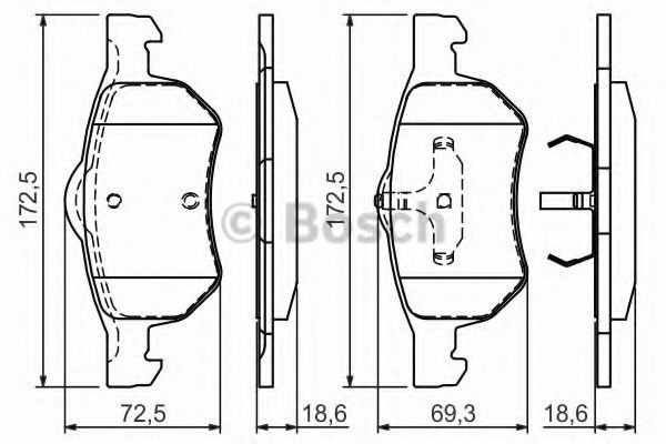 BOSCH - 0 986 424 668 - Комплект тормозных колодок, дисковый тормоз (Тормозная система)