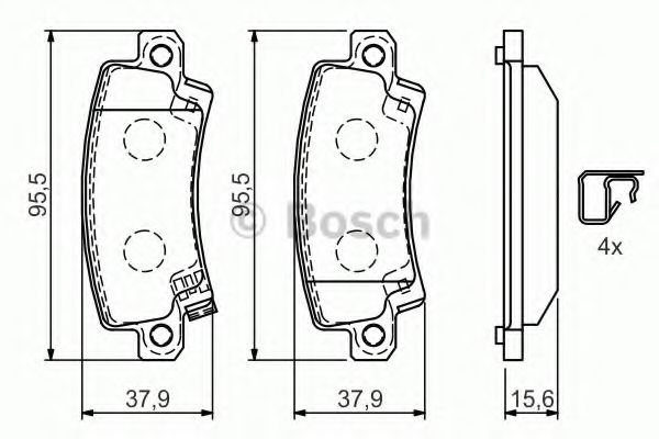 BOSCH - 0 986 424 790 - Комплект тормозных колодок, дисковый тормоз (Тормозная система)