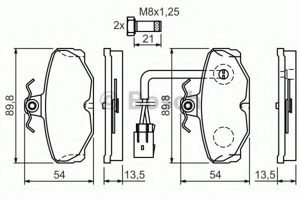 BOSCH - 0 986 461 767 - Комплект тормозных колодок, дисковый тормоз (Тормозная система)