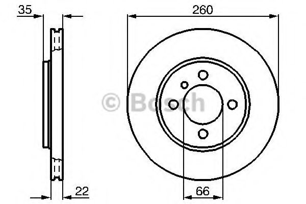 BOSCH - 0 986 478 036 - Тормозной диск (Тормозная система)