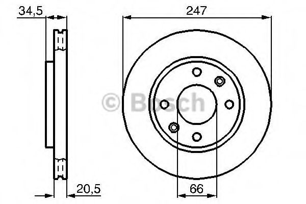 BOSCH - 0 986 478 370 - Тормозной диск (Тормозная система)