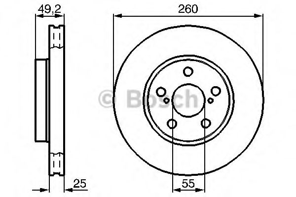 BOSCH - 0 986 478 451 - Тормозной диск (Тормозная система)