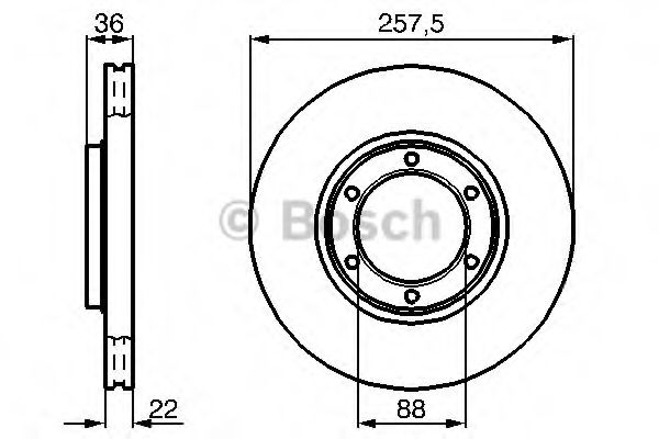 BOSCH - 0 986 478 596 - Тормозной диск (Тормозная система)