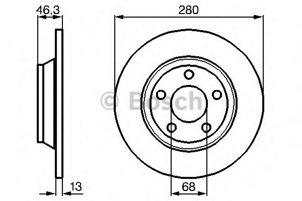 BOSCH - 0 986 478 615 - Тормозной диск (Тормозная система)