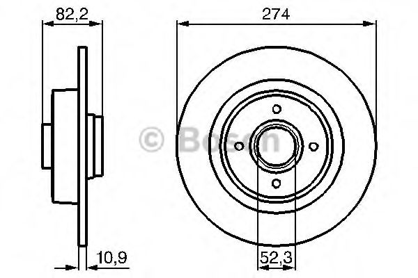 BOSCH - 0 986 479 108 - Тормозной диск (Тормозная система)