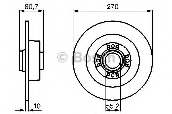 BOSCH - 0 986 479 196 - Тормозной диск (Тормозная система)