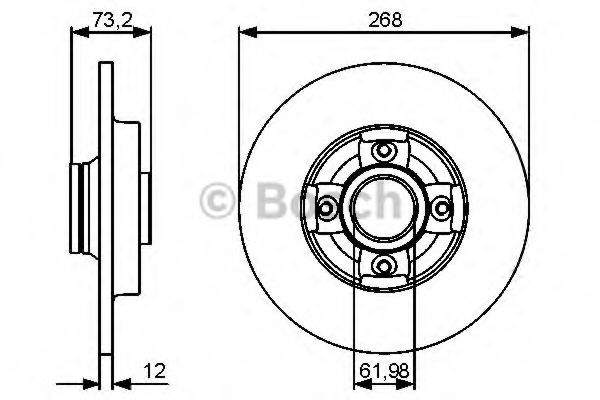 BOSCH - 0 986 479 387 - Тормозной диск (Тормозная система)