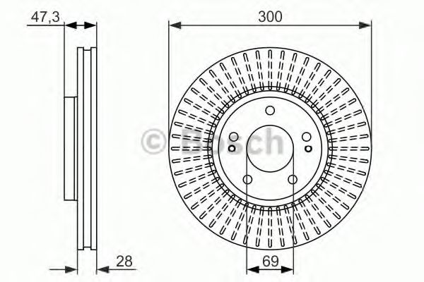 BOSCH - 0 986 479 595 - Тормозной диск (Тормозная система)