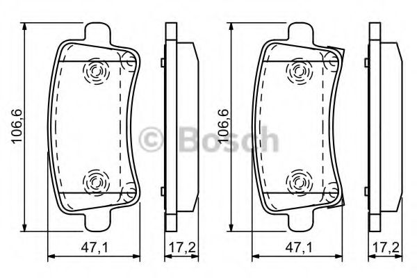 BOSCH - 0 986 494 297 - Комплект тормозных колодок, дисковый тормоз (Тормозная система)