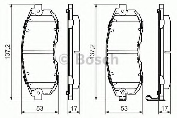 BOSCH - 0 986 494 337 - Комплект тормозных колодок, дисковый тормоз (Тормозная система)