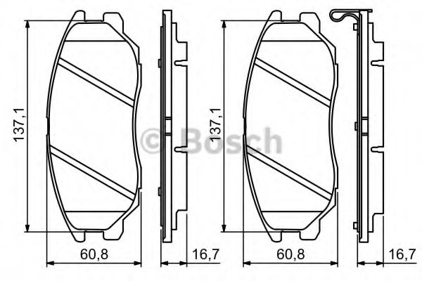 BOSCH - 0 986 494 347 - Комплект тормозных колодок, дисковый тормоз (Тормозная система)