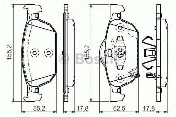 BOSCH - 0 986 494 383 - Комплект тормозных колодок, дисковый тормоз (Тормозная система)