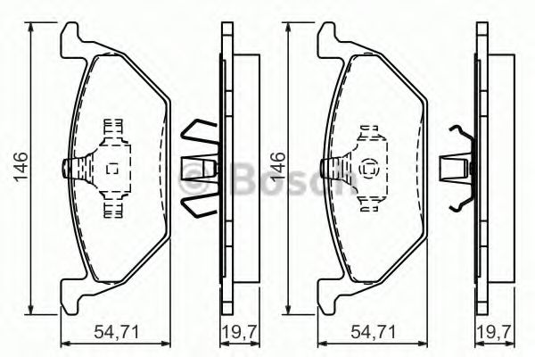 BOSCH - 0 986 495 004 - Комплект тормозных колодок, дисковый тормоз (Тормозная система)