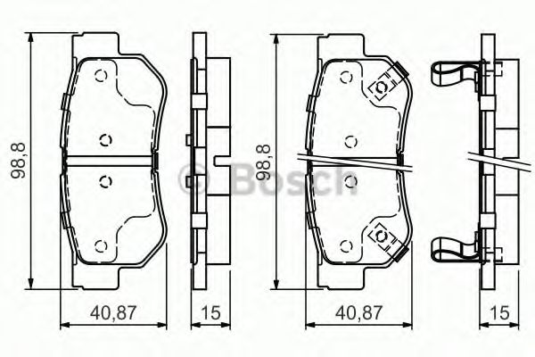 BOSCH - 0 986 495 022 - Комплект тормозных колодок, дисковый тормоз (Тормозная система)