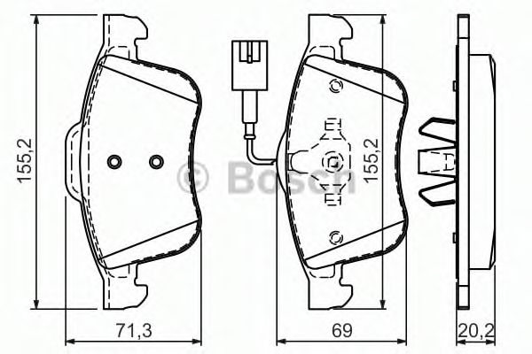 BOSCH - 0 986 494 465 - Комплект тормозных колодок, дисковый тормоз (Тормозная система)