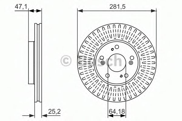 BOSCH - 0 986 479 781 - Тормозной диск (Тормозная система)