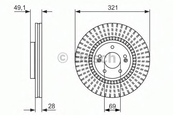 BOSCH - 0 986 479 786 - Тормозной диск (Тормозная система)