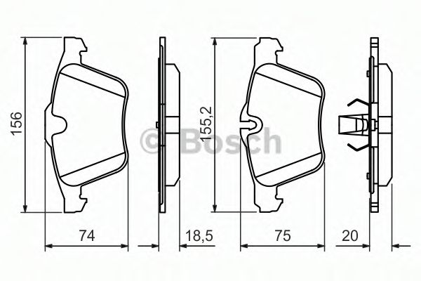 BOSCH - 0 986 494 481 - Комплект тормозных колодок, дисковый тормоз (Тормозная система)