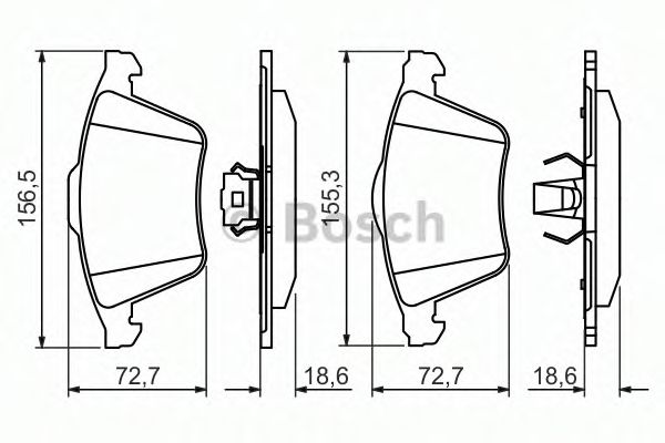 BOSCH - 0 986 494 492 - Комплект тормозных колодок, дисковый тормоз (Тормозная система)