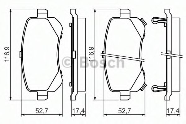 BOSCH - 0 986 494 496 - Комплект тормозных колодок, дисковый тормоз (Тормозная система)