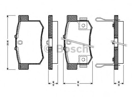 BOSCH - 0 986 TB2 180 - Комплект тормозных колодок, дисковый тормоз (Тормозная система)