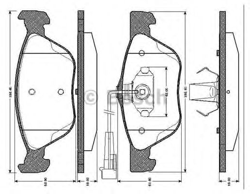 BOSCH - 0 986 TB2 286 - Комплект тормозных колодок, дисковый тормоз (Тормозная система)