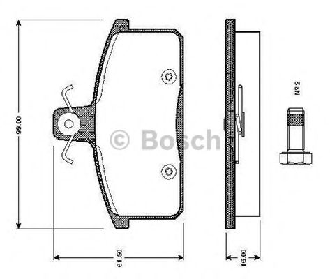 BOSCH - 0986TB2503 - Комплект тормозных колодок, дисковый тормоз