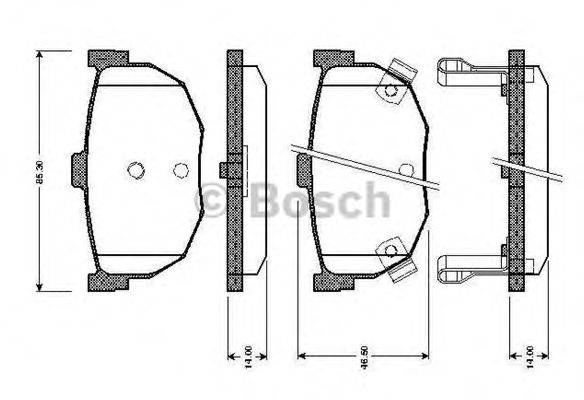 BOSCH - 0 986 TB2 618 - Комплект тормозных колодок, дисковый тормоз (Тормозная система)