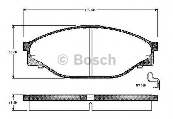 BOSCH - 0 986 TB2 684 - Комплект тормозных колодок, дисковый тормоз (Тормозная система)