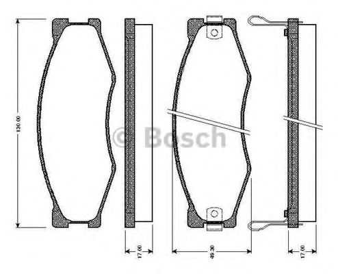 BOSCH - 0 986 TB2 098 - Комплект тормозных колодок, дисковый тормоз (Тормозная система)