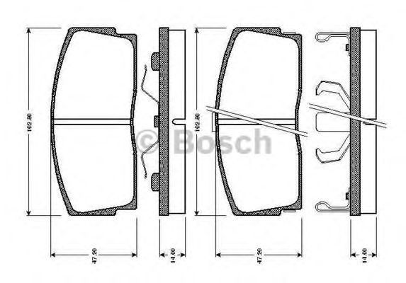 BOSCH - 0 986 TB2 132 - Комплект тормозных колодок, дисковый тормоз (Тормозная система)