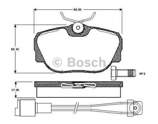 BOSCH - 0 986 TB2 163 - Комплект тормозных колодок, дисковый тормоз