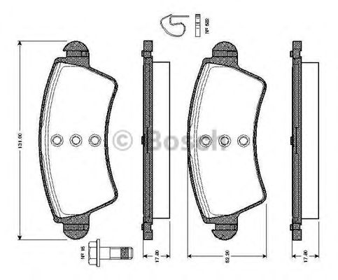 BOSCH - 0 986 TB2 359 - Комплект тормозных колодок, дисковый тормоз (Тормозная система)