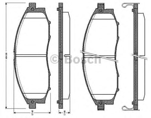 BOSCH - 0 986 TB2 805 - Комплект тормозных колодок, дисковый тормоз (Тормозная система)